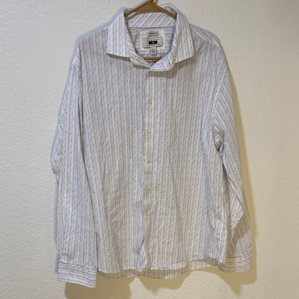 Joseph Abboud Men's White and blue Striped Button Down Shirt